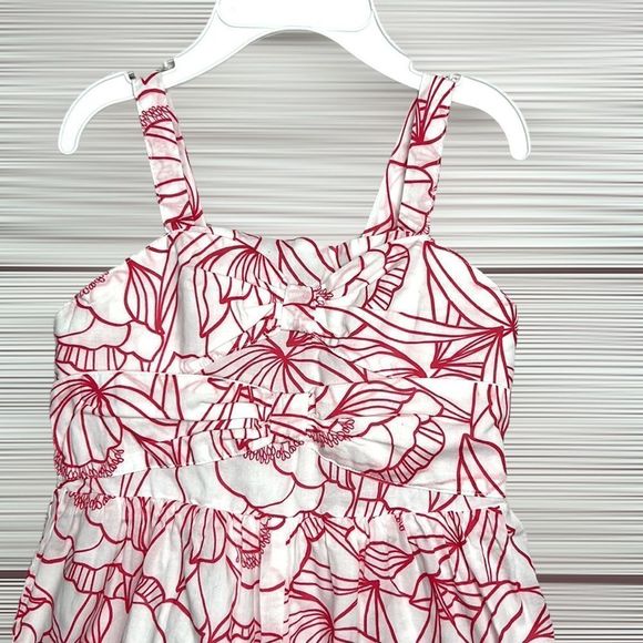 JANIE AND JACK Peony Double Knot Jumpsuit Floral Wide Leg Cotton Romper Size 3 - Picture 2 of 12